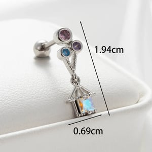 1 Piece Simple Series Simple Flower Titanium Steel No Plating Material Zircon Women Stud Earrings h5